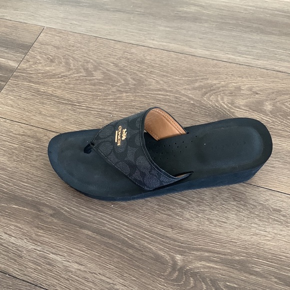 Coach | Black Janice Leather Sandal - Picture 3 of 6